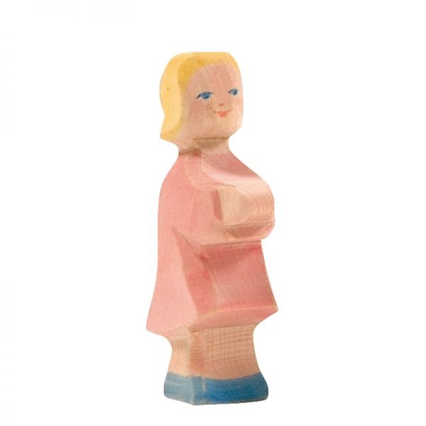 Figura legno bambina vestito rosa - Ostheimer