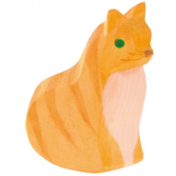 Figura legno gatto seduto che dondola - Ostheimer