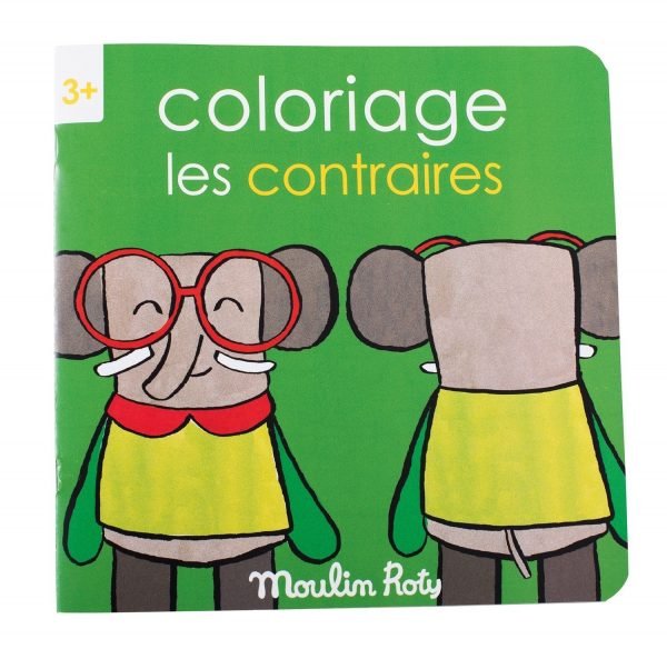 Quaderno da colorare gioco-imparo Contrari Popipop Moulin Roty