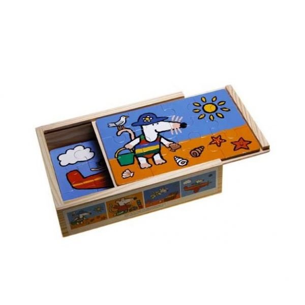 Set 4 Puzzle legno in scatola Maisy mouse