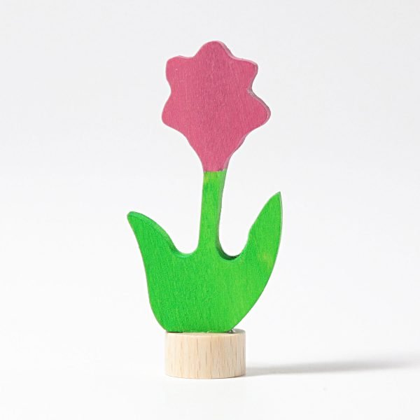 Figura decorativa legno fiore rosa Grimm's