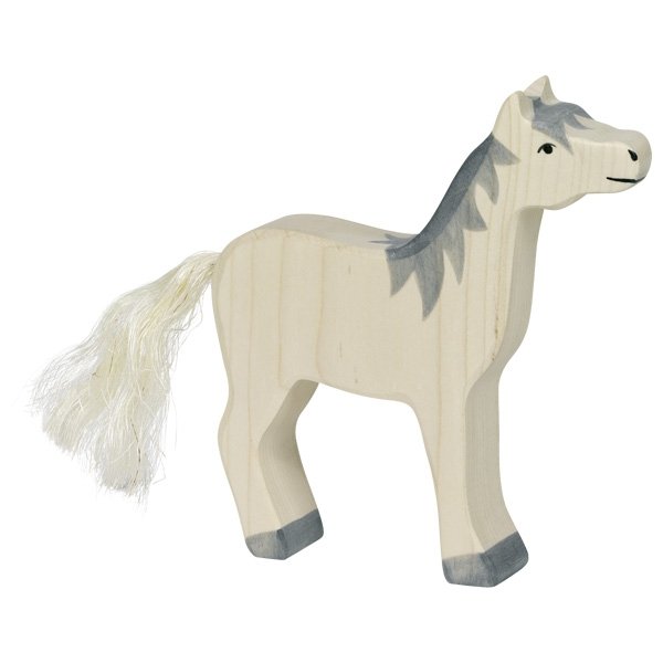 Figura legno Cavallo bianco - Holztiger