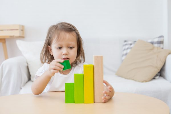 Gioco logico matematico ordering blocks Plan Toys