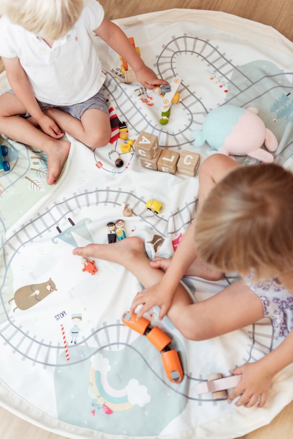 Sacco porta giochi e tappeto 2 in 1 Train Play&go
