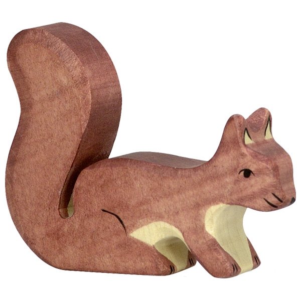 Figura legno scoiattolo marrone - Holztiger