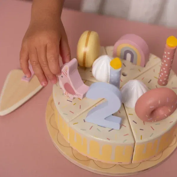 Bithday Cake con numeri 1-5 rosa Little Dutch