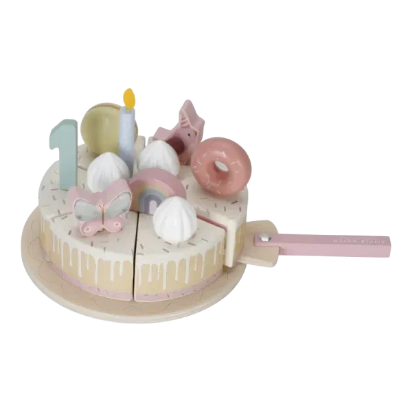 Bithday Cake con numeri 1-5 rosa Little Dutch