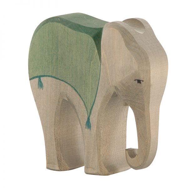 Figura legno Elefante con sella - Ostheimer