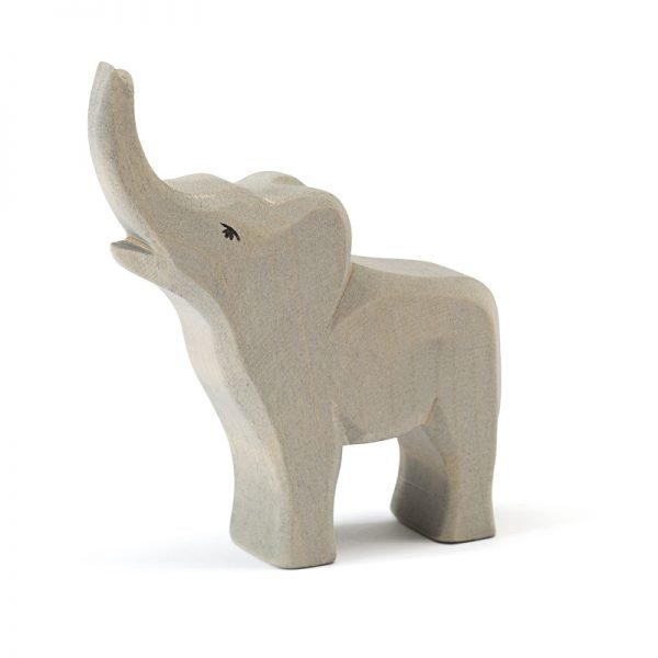 Figura legno Elefante piccolo proboscide su - Ostheimer