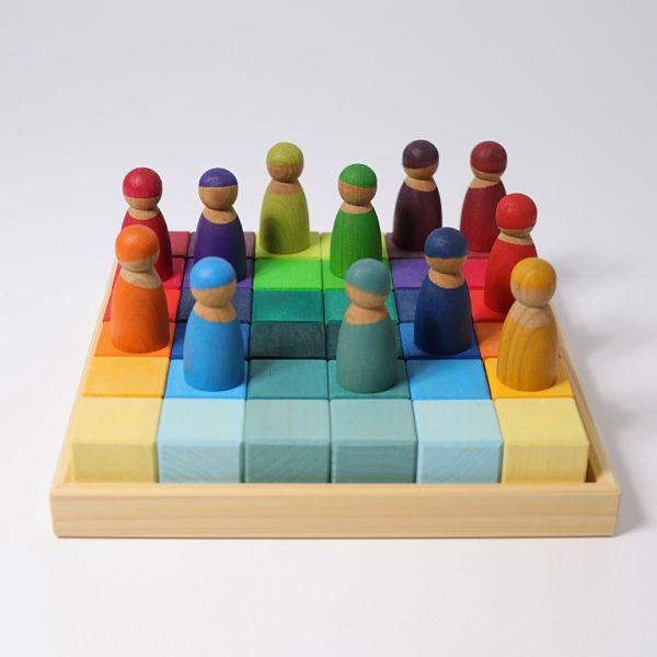 Set costruzioni 36 cubi Rainbow Mosaic Grimm's