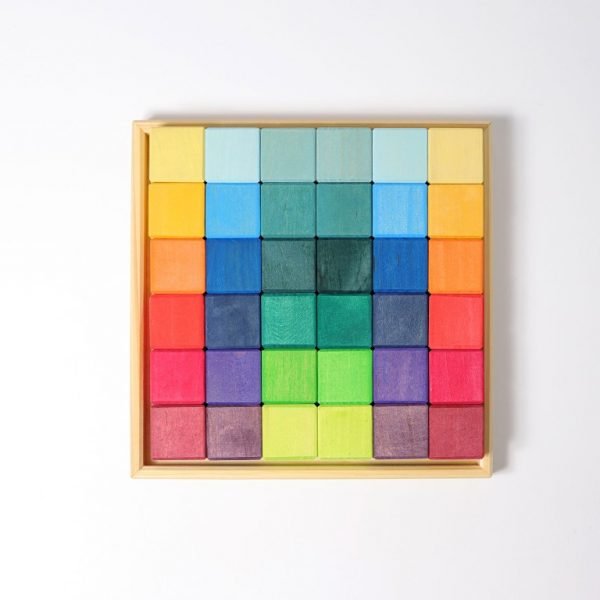 Set costruzioni 36 cubi Rainbow Mosaic Grimm's