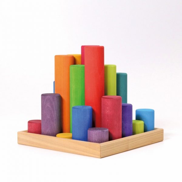 Set costruzioni Large Building Rollers Rainbow Grimm's