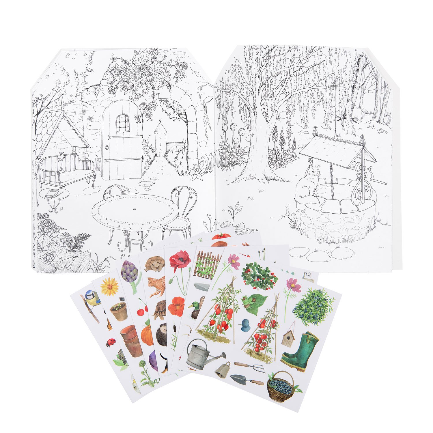 Album da colorare con adesivi Il Giardiniere Le Jardin Moulin Roty -  Babookidsdesign