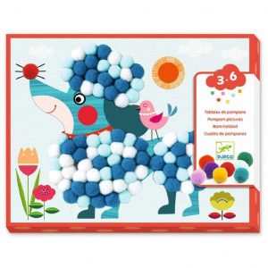 Set artistico POMPOMS COLLAGE - Dogs Djeco