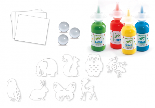 Set artistico PAINTING WITH MARBLES Colourful parade Djeco
