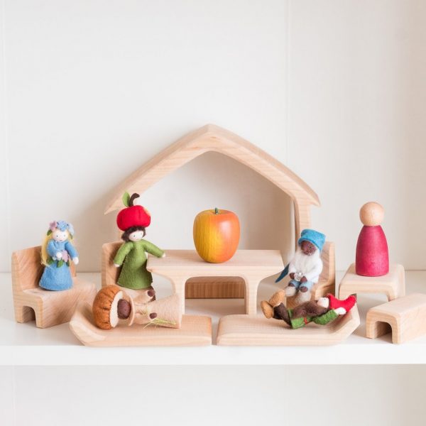 Casa con mobili impilabile naturale Gluckskafer