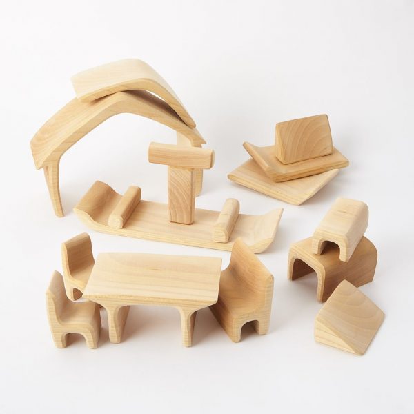 Casa con mobili impilabile naturale Gluckskafer