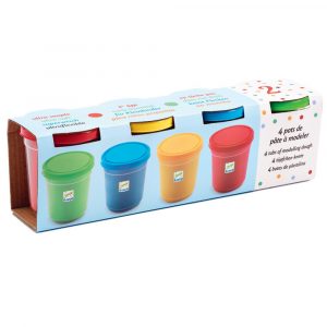 Set 4 barattoli pasta modellabile primari Djeco