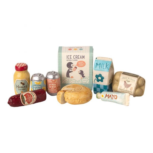 Set gioco miniatura Frigo Grocery box Maileg