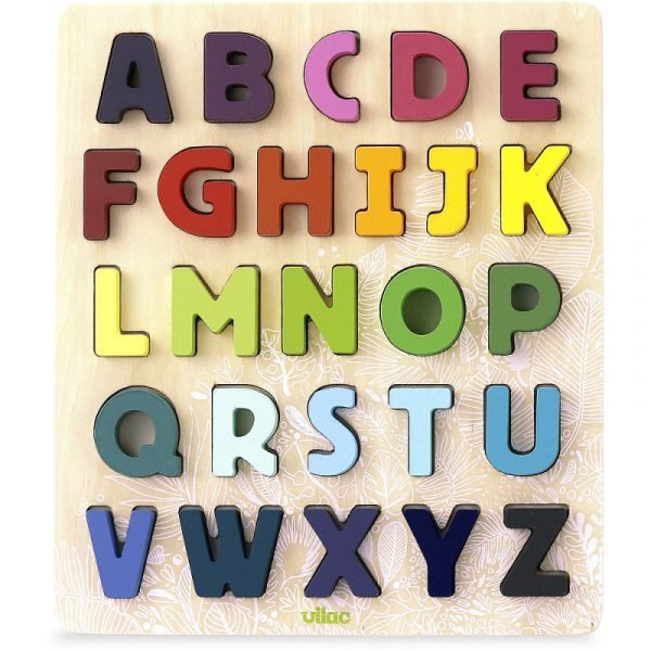 Puzzle figure alfabeto legno arcobaleno Vilac