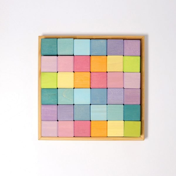 Set costruzioni 36 cubi Pastel Mosaic Grimm's
