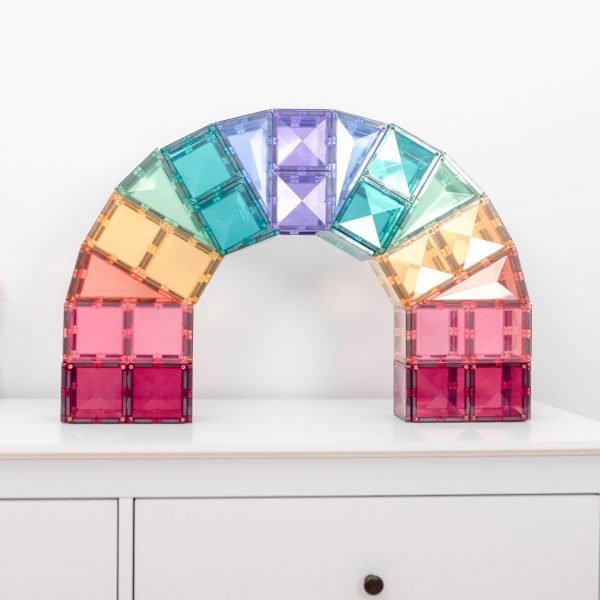 Connetix tiles costruzioni magnetiche 202 Pezzi Pastel Mega Pack + CARTE