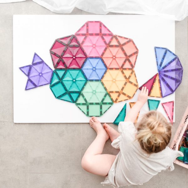 Connetix tiles costruzioni magnetiche 202 Pezzi Pastel Mega Pack + CARTE