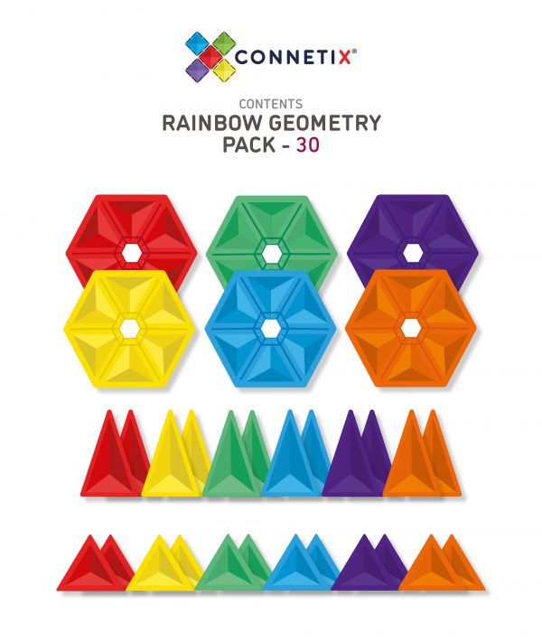 Connetix tiles costruzioni magnetiche 30 Pezzi Geometry Pack