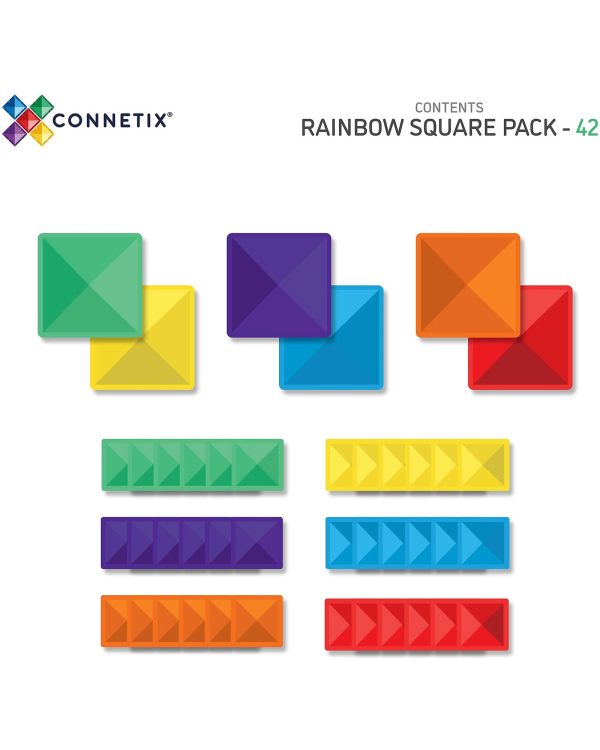 Connetix tiles costruzioni magnetiche 42 Pezzi Square Pack
