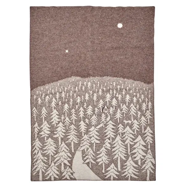 Coperta pura lana House in the forest brown Klippan