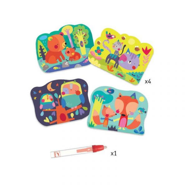 Set artistico colora con l'acqua animali Djeco