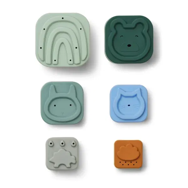 Cubi impilabili silicone Zuzu dove blue mix LIEWOOD