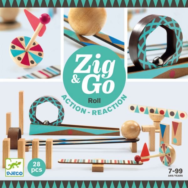 Pista azione reazione ZIG & GO Roll 28 pezzi Djeco