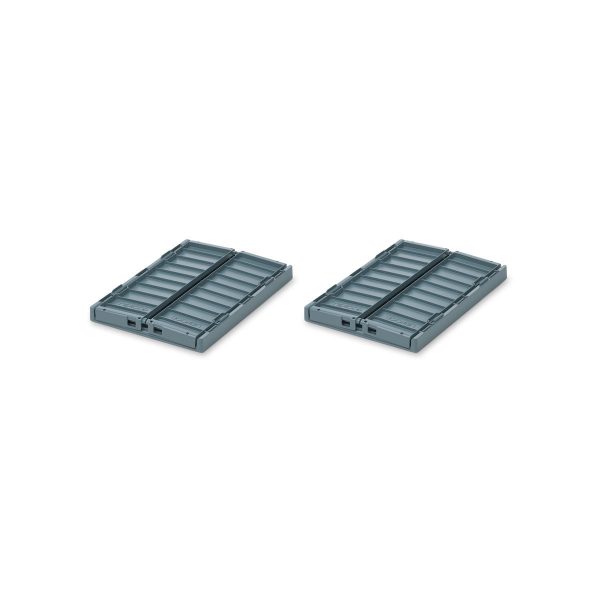 Set 2 contenitori giochi impilabili S blue LIEWOOD
