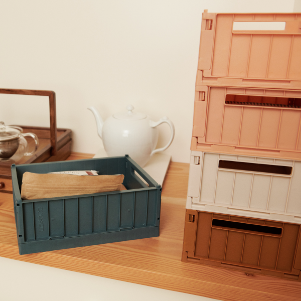 Set 2 contenitori giochi impilabili S blue LIEWOOD