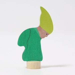 Figura decorativa legno gnomo verde Grimm's