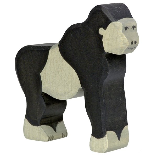 Figura legno gorilla nero - Holztiger