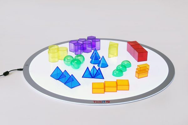 Set 12 forme solide traslucide Geometric shapes Tickit