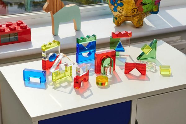 Set costruzioni + schede lavoro Color Crystal block Tickit