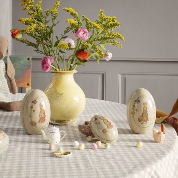 Set 2 uova di Pasqua in metallo rosa Maileg