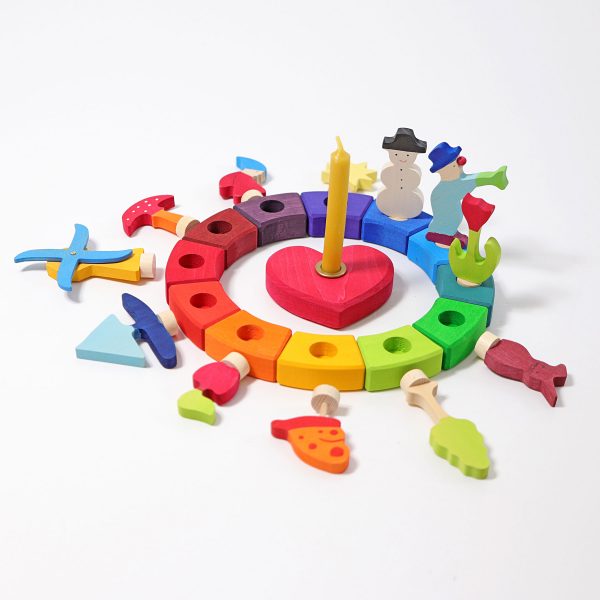 Set 4 stagioni figure decorative legno Grimm's