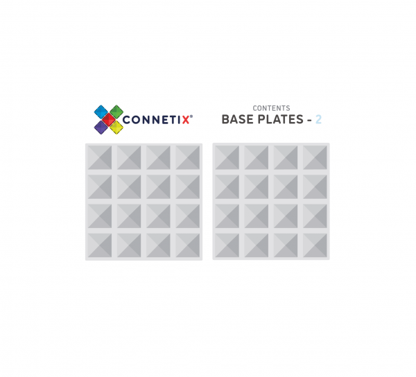Connetix tiles costruzioni magnetiche 2 Pezzi Base Plate Clear Pack