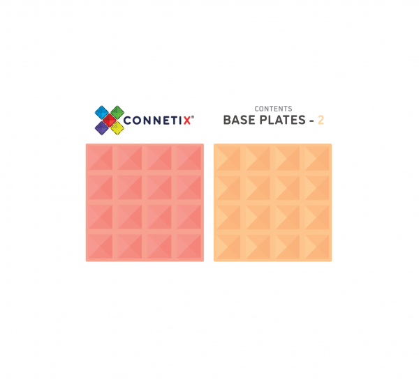 Connetix tiles costruzioni magnetiche 2 Pezzi Base Plate Peach Pack
