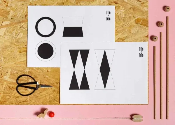Set 2 kit creativi giostrine Montessori Munari + Ottaedri