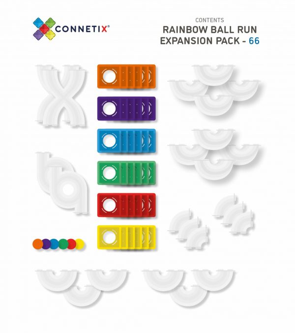 Connetix tiles costruzioni magnetiche 66 Pezzi Ball Run Expansion Pack