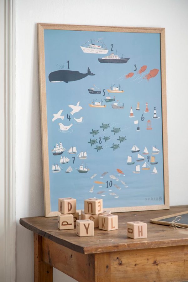 Poster dei numeri 1-10 Seven Seas Sebra