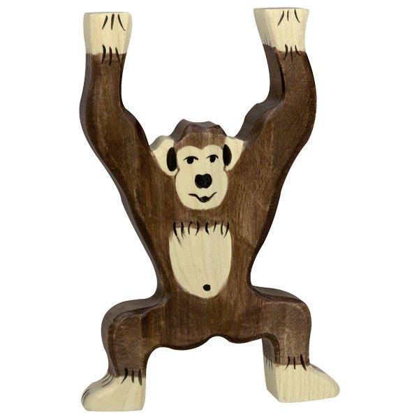 Figura legno scimpanzè - Holztiger
