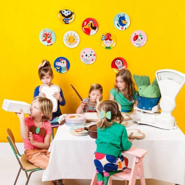 Piatto piano melamina Tiger Animal friends Petit Monkey