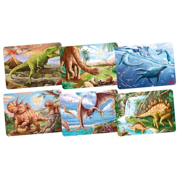 Mini puzzle legno dinosauri 24 pezzi Goki
