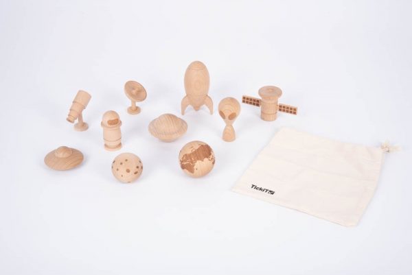 Set 10 figure in legno Space adventure Tickit